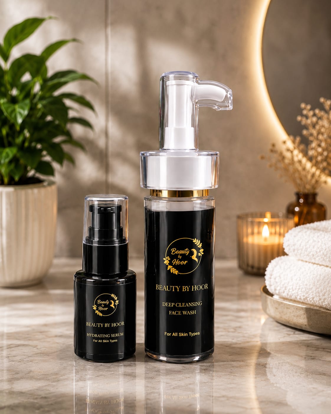 Beauty by Hoor Face Wash & Hydrating Serum Set | Complete Daily Skincare Duo