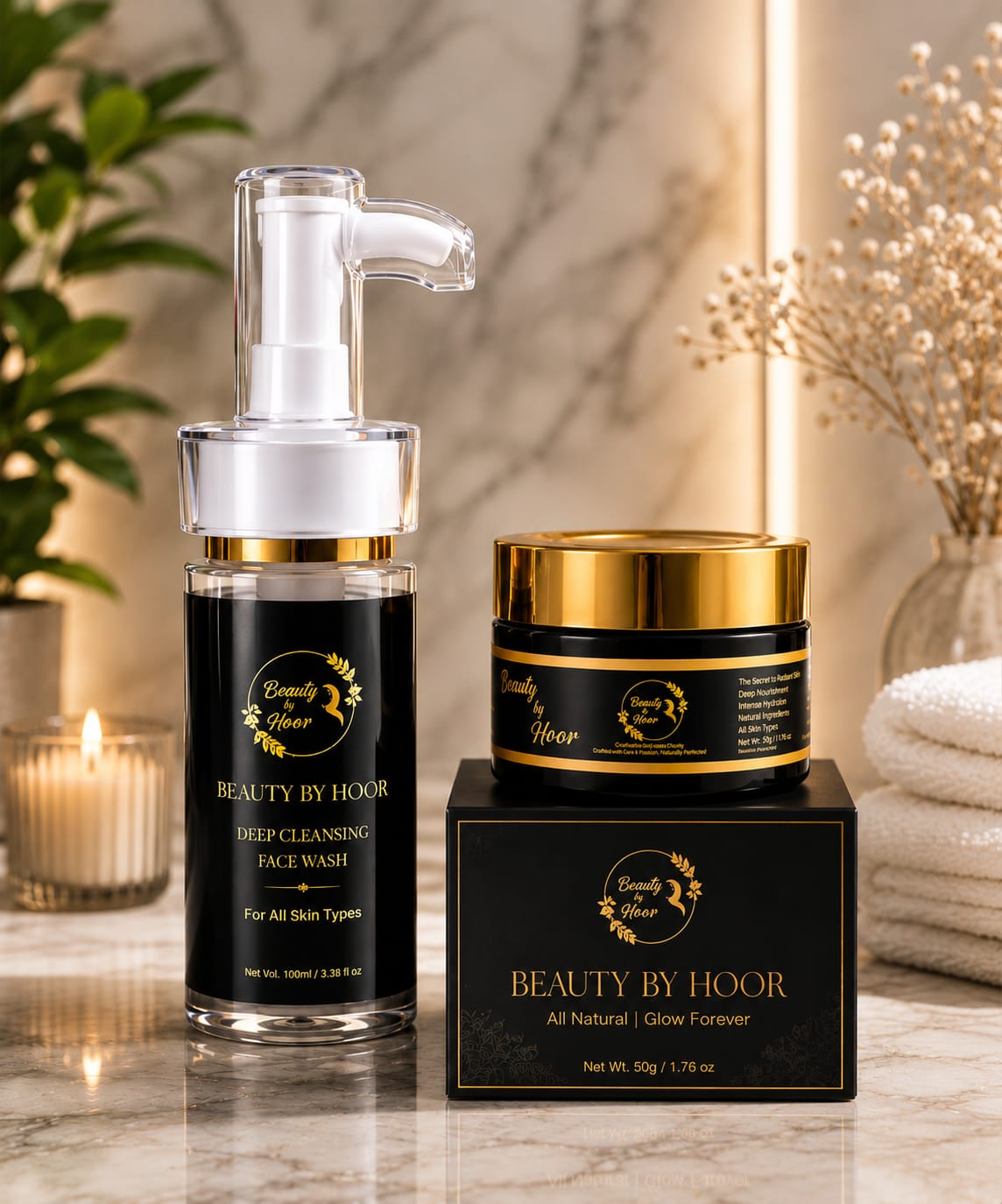 Beauty by Hoor Skincare Duo | Face Wash + Natural Glow Cream
