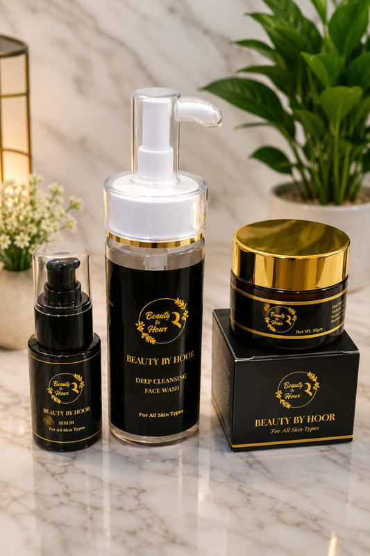 Beauty by Hoor 3-Step Skincare Set | Face Wash + Serum + Glow Cream